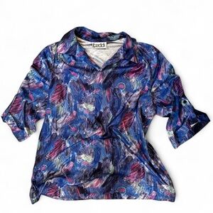 Vintage 80s/90s Teddi Abstract Brushstroke Blouse - XL/1X
